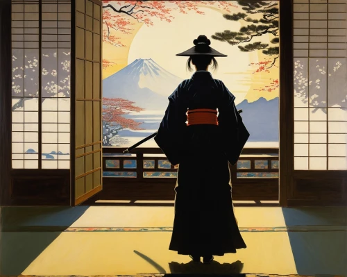 ukiyoe,cool woodblock images,samourai,hakama,okina,rakugo,ozu,yahiko,michizane,bunraku,nobutoshi,jubei,shingen,hiromasa,sukeban,yojimbo,champloo,sanosuke,takehiko,sanjuro,Art,Artistic Painting,Artistic Painting 04