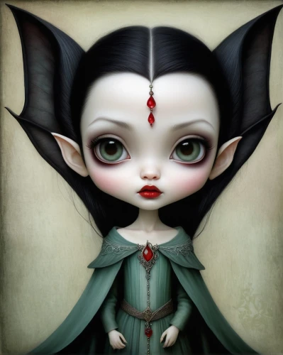 dollmaker,bjd,gothic portrait,nimue,vampire lady,malefic,evil fairy,morwen,marionette,gothic woman,painter doll,drusilla,demoness,shrilly,lenore,vampire woman,geisha girl,tumbling doll,hekate,fairy tale character,Illustration,Abstract Fantasy,Abstract Fantasy 01