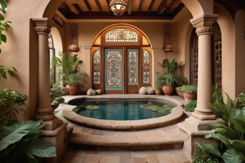 riad,inside courtyard,courtyard,pool house,haveli,courtyards,moroccan pattern,luxury bathroom,persian architecture,spanish tile,alcove,marrakesh,hammam,patio,amanresorts,entryway,mikvah,floor fountain,dorne,morocco,Unique,Paper Cuts,Paper Cuts 03