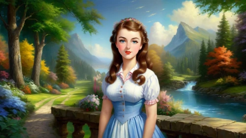 dorthy,fantasy picture,fairy tale character,dorothy,storybook character,anarkali,landscape background,fantasy art,princess anna,belle,ninfa,fantasy portrait,girl in the garden,girl in a long dress,mervat,world digital painting,serafina,fantasy woman,gwtw,background image