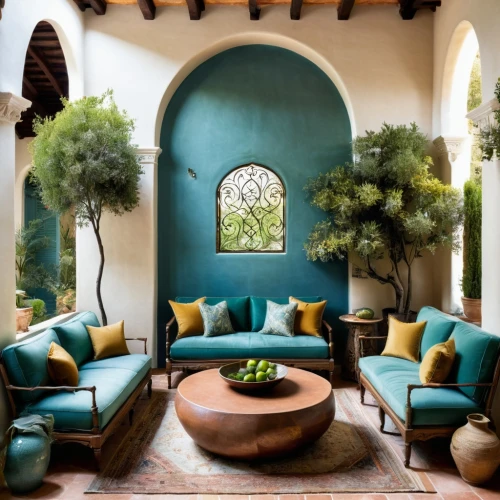 moroccan pattern,patio,alcove,patios,masseria,chaise lounge,marrakesh,interior decor,turquoise leather,patio furniture,porch,sitting room,color turquoise,spanish tile,alcoves,morocco,riad,cabana,arches,outdoor furniture,Photography,Documentary Photography,Documentary Photography 16