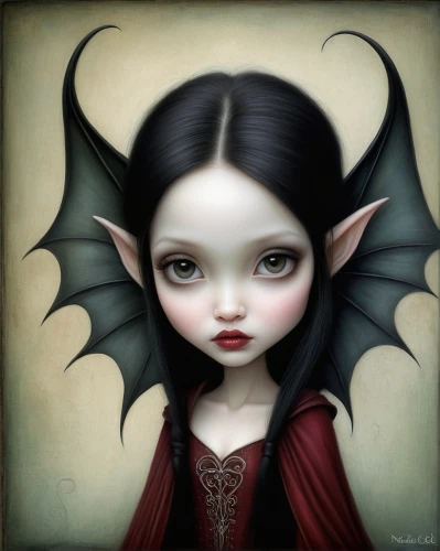 demoness,vampy,lilith,gothic portrait,vampyres,vampyre,evil fairy,malefic,vampire lady,vampiric,gothic woman,vampire woman,vampiro,vampire,royo,darkling,faery,morrigan,vampish,chiroptera,Illustration,Abstract Fantasy,Abstract Fantasy 06