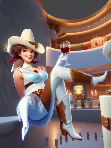 cowgirl,pardner,hatbox,panama hat,cow boy,cowgirls,3d render,cowpoke,lady medic,teacups,seris,yeehaw,3d rendered,sfm,cosmetics counter,rodeo,yachtswoman,cowboy bone,sombrero mist,sombrero,Unique,3D,3D Character