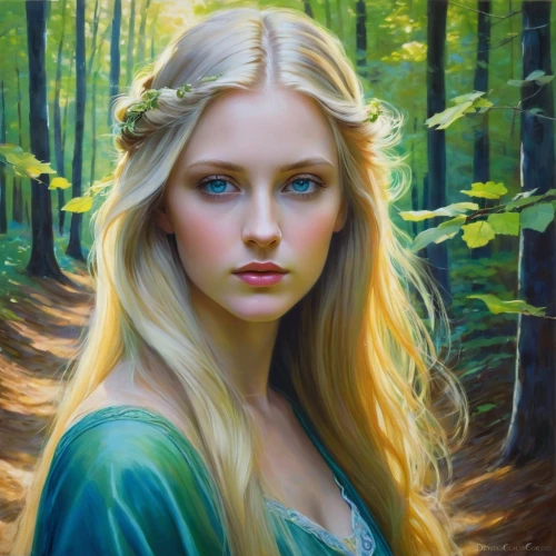 galadriel,margairaz,fantasy portrait,mystical portrait of a girl,margaery,faery,faerie,fairie,finrod,behenna,fantasy art,dryad,ellinor,sigyn,lorien,dryads,celtic woman,elenore,mirkwood,seelie,Illustration,Realistic Fantasy,Realistic Fantasy 30