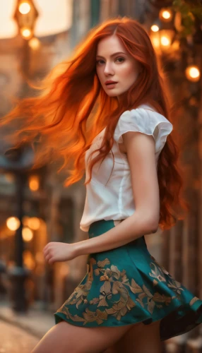 redhead doll,rousse,redheads,little girl in wind,celtic woman,redhair,girl walking away,redhead,image manipulation,seelie,windblown,coppery,red head,refashioned,eilonwy,aliona,derivable,twirling,behenna,pumuckl