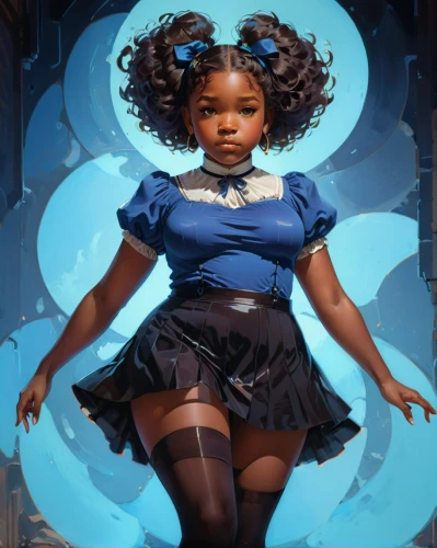 afrofuturism,bioshock,world digital painting,digital painting,azealia,sci fiction illustration,sarafina,promethea,katara,blue spheres,fantasy portrait,tidal,aquarius,mystical portrait of a girl,bjork,derivable,fantasia,blu,teferi,cielo,Illustration,Abstract Fantasy,Abstract Fantasy 20