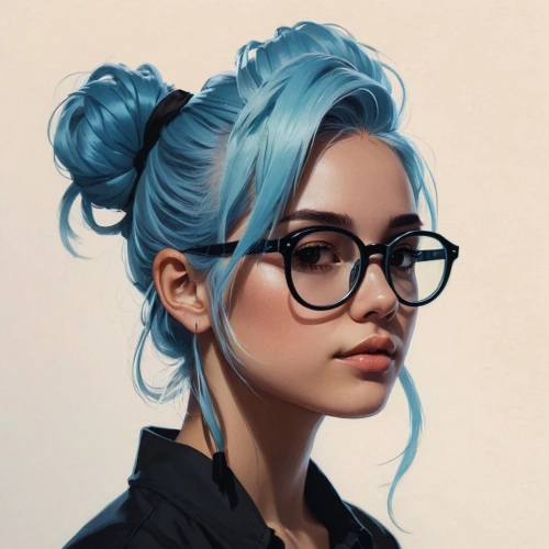 digital painting,karou,girl portrait,topknot,cosima,azzurra,updo,fantasy portrait,jenji,vector girl,evie,portrait background,world digital painting,bun,ponytail,ponytails,digital art,krita,blue hair,kommuna,Conceptual Art,Fantasy,Fantasy 32