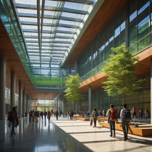 renderings,cupertino,atriums,calpers,segerstrom,daylighting,schulich,school design,transbay,home of apple,alderwood,skyways,ucsf,sunnyvale,ucd,googleplex,genentech,sfu,snohetta,arborway,Illustration,Realistic Fantasy,Realistic Fantasy 03