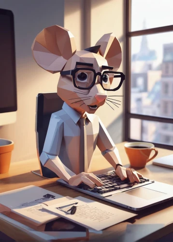 blur office background,office worker,animator,secretarial,computerologist,mouse,bellwether,paperwork,workday,work from home,despereaux,mice,ratterman,computer mouse,character animation,secretary,animating,freelance,overwork,night administrator,Unique,3D,Low Poly
