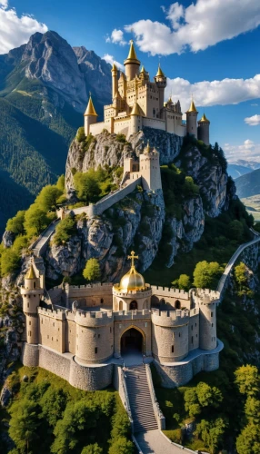 gold castle,fairytale castle,medieval castle,fairy tale castle,templar castle,castle,castel,knight's castle,summit castle,stone palace,castles,peter-pavel's fortress,fortresses,castle wall,monasteries,forteresse,castle keep,romania,crimea,castle of the corvin,Photography,General,Realistic