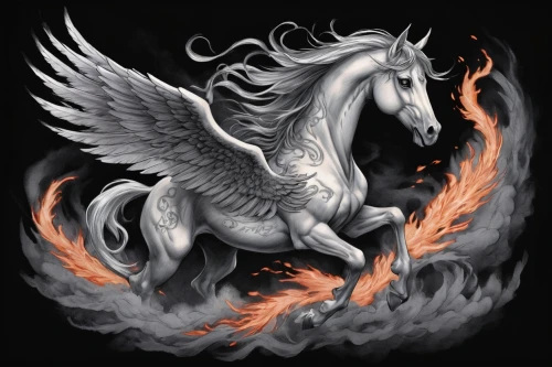 pegasus,pegasys,pegasi,fire horse,nikorn,pegaso,unicorn,kirin,unicorn art,patronus,sleipnir,bellerophon,khaldei,pegaso iberia,clariden,skillicorn,unicorn background,clitophon,constellation unicorn,buraq,Illustration,Realistic Fantasy,Realistic Fantasy 02