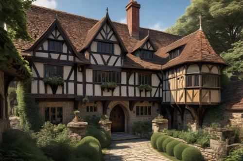 elizabethan manor house,agecroft,knight village,maplecroft,dumanoir,witch's house,ightham,ludgrove,knight house,weald,ravenstone,houses clipart,timber framed building,half-timbered house,tudor,nonsuch,brightmoor,hillcourt,cecilienhof,broadacre,Conceptual Art,Fantasy,Fantasy 20