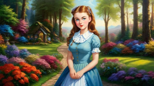 girl in the garden,dorthy,cinderella,fairy tale character,dorothy,belle,principessa,fantasy picture,anarkali,girl in flowers,dirndl,princess anna,storybook character,nessarose,avonlea,fraulein,girl in a long dress,princess sofia,children's background,young girl