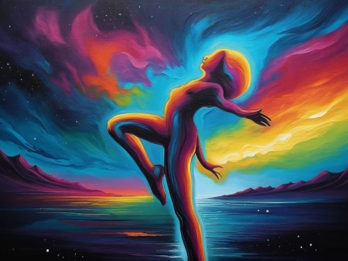 neon body painting,dmt,dancing flames,aura,colorful background,varekai,andromeda,ayahuasca,fire dance,auras,fire artist,singularity,bodypainting,rainbow background,astral traveler,firedancer,interdimensional,abstract rainbow,samuil,fire dancer,Illustration,Realistic Fantasy,Realistic Fantasy 25