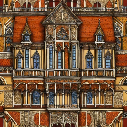 dresden,freneau,escher,french building,metz,delft,chrobry,terracotta,wooden facade,renaissance tower,baroque building,europe palace,palaces,gdansk,reichstadt,freiburg,ornate,luneburg,mannheim,leipzig,Illustration,Paper based,Paper Based 28