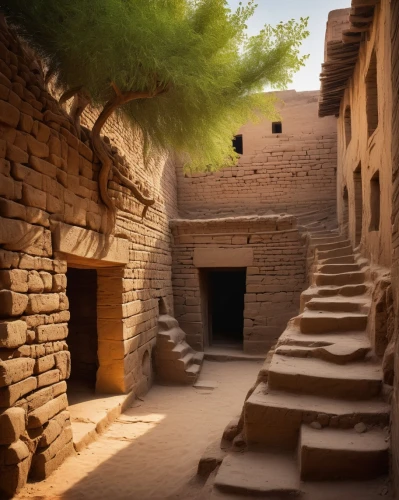 bandiagara,aynak,qasr al watan,makli,cholistan,sakkara,karnak temple,haddou,jaisalmer,qasr al kharrana,saqqara,zabid,khewra,humahuaca,harappa,karnak,mastabas,siwa,mastaba,khujo,Illustration,Realistic Fantasy,Realistic Fantasy 16