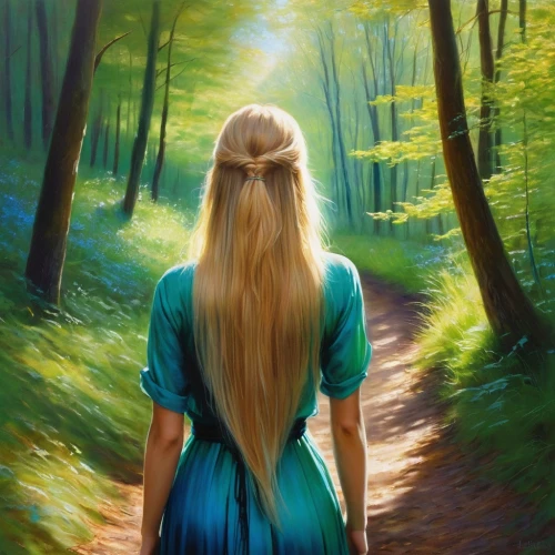 glorfindel,finrod,galadriel,forest path,lorien,girl walking away,mirkwood,fantasy picture,eilonwy,world digital painting,the mystical path,thingol,pathway,woman walking,noldor,gondolin,girl with tree,forest walk,fantasy portrait,forest of dreams,Conceptual Art,Daily,Daily 32