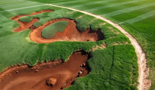 soccer field,golf landscape,baseball diamond,baseball field,devil's golf course,football pitch,fieldturf,golf course background,athletic field,earthworks,levanduľové field,playing field,landform,hoffenheim,football field,infields,earthwork,turfgrass,epa,cropmarks,Photography,General,Realistic