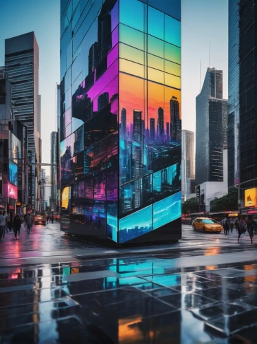 time square,times square,colorful city,cube background,pixel cube,colorful glass,glass building,nyc,colorful light,hypermodern,cybercity,tetris,city trans,city corner,oled,oleds,3d background,new york streets,cityzen,prism,Conceptual Art,Graffiti Art,Graffiti Art 02