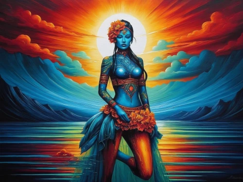 neon body painting,aquarius,bodypainting,andromeda,sundancer,amphitrite,bodypaint,fantasy art,inanna,cortana,fathom,dakini,aura,burzenin,afrofuturism,mythography,shamanic,blue enchantress,sirena,body painting,Illustration,Realistic Fantasy,Realistic Fantasy 25