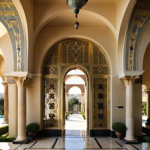 amanresorts,emirates palace hotel,king abdullah i mosque,archways,qasr al watan,sursock,yazd,entranceways,mamounia,inside courtyard,persian architecture,quasr al-kharana,medinah,entranceway,kashan,riad,al nahyan grand mosque,university al-azhar,moroccan pattern,sultan qaboos grand mosque,Photography,General,Realistic