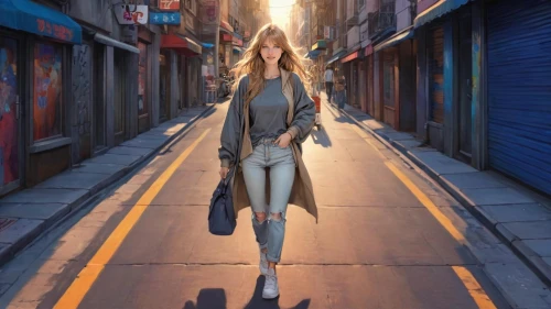 woman walking,pedestrian,girl walking away,world digital painting,fashion vector,photoshop manipulation,fashion street,sci fiction illustration,soho,a pedestrian,photo manipulation,woman shopping,photomanipulation,shopping street,sprint woman,dazzler,longhena,image manipulation,girl in a long,jeans background