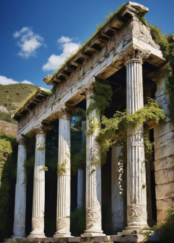 garni,greek temple,pergamon,temple of diana,pergamum,doric columns,ephesus,messene,celsus library,segesta,temple of hercules,roman temple,hierapolis,priene,house with caryatids,delphi,peristyle,paestum,roman columns,bergama,Illustration,Paper based,Paper Based 03