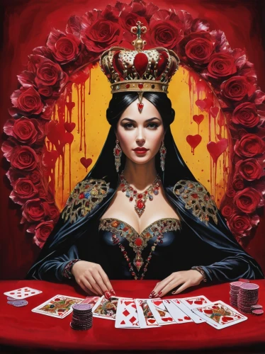 queen of hearts,cartas,queenship,croupier,lenormand,playing card,emperatriz,noblewoman,liliana,countess,poppaea,throughout the game of love,lutetia,black queen,hellmuth,fortuneteller,semiramide,croupiers,habanera,durak,Conceptual Art,Graffiti Art,Graffiti Art 08