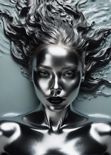 naiad,silvered,water nymph,silver surfer,naiads,submersed,siren,fathom,submersion,water creature,sirene,hydrophobia,amphitrite,immersed,silvery,superfluid,fluidity,hydrodynamic,metalized,silver,Photography,Artistic Photography,Artistic Photography 05