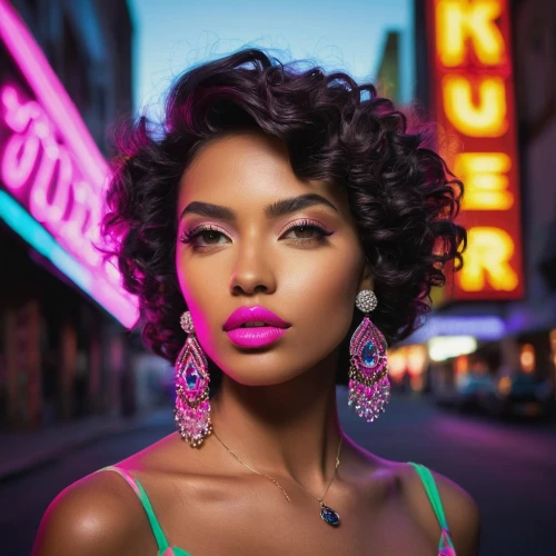 shanina,neon makeup,beautiful african american women,african american woman,pink beauty,bright pink,raja,beautiful woman,liliyana,naomie,sonam,earings,tiana,women's cosmetics,esmeralda,neon colors,eritrean,earrings,vibrant color,mauritian,Photography,Documentary Photography,Documentary Photography 26