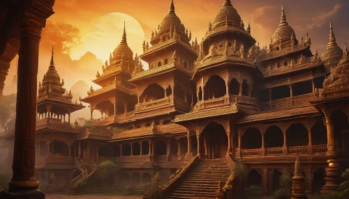 mandalay,chhatris,ancient city,theed,gold castle,ancient house,citadels,sanctum,morrowind,imperialis,white temple,victoriana,castle of the corvin,neverwinter,grand master's palace,shambhala,hall of the fallen,mandir,chhatri,palaces,Illustration,Realistic Fantasy,Realistic Fantasy 44