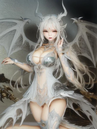 angel figure,kotobukiya,sylphs,chobits,3d figure,pale,peignoir,albino,doll figure,yagyu,drakengard,white lady,artist doll,evil fairy,female doll,demoness,angel,sylph,adere,demonata