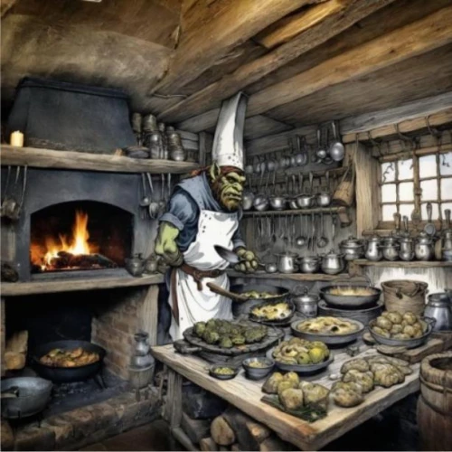 dwarf cookin,cookery,the kitchen,cookstoves,victorian kitchen,gudmundur,blacksmiths,blacksmith,cannon oven,chefs kitchen,koken,gudmundson,mastercook,overcook,kitchen,big kitchen,tin stove,blackhouse,pulcinella,orks