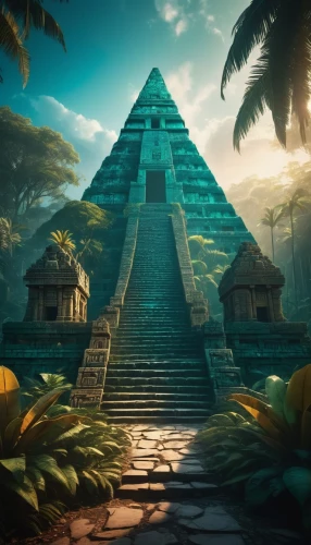 step pyramid,pyramid,pyramids,kukulkan,eastern pyramid,tikal,pyramidal,mypyramid,pyramide,aztecas,azteca,kharut pyramid,ziggurat,aztec,amazonica,pakal,triangles background,mayan,chichen itza,tropico,Illustration,Paper based,Paper Based 16