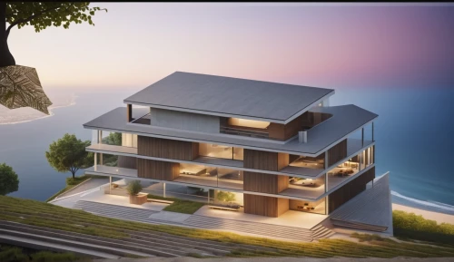 dunes house,modern house,fresnaye,3d rendering,cubic house,cube stilt houses,uluwatu,beach house,dreamhouse,modern architecture,holiday villa,cube house,house by the water,oceanfront,snohetta,inmobiliaria,clifftop,beachhouse,cliffside,wooden house,Photography,General,Realistic