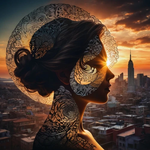 woman silhouette,la catrina,la calavera catrina,venetian mask,silhouette art,world digital painting,masquerade,silhouette,city ​​portrait,flamenca,principessa,viveros,gitana,catrina calavera,fantasy portrait,photomanipulation,art silhouette,photo manipulation,digital art,golden mask,Photography,Artistic Photography,Artistic Photography 15