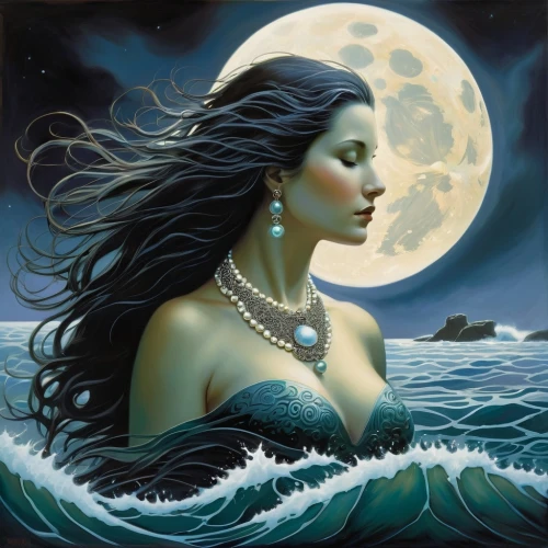 amphitrite,the sea maid,sirene,nereids,atlantica,fathom,ondine,naiad,inanna,selene,ariadne,sirenia,sea night,moondance,moonlit night,blue moon,moonlit,arethusa,the zodiac sign pisces,sirena,Conceptual Art,Fantasy,Fantasy 08