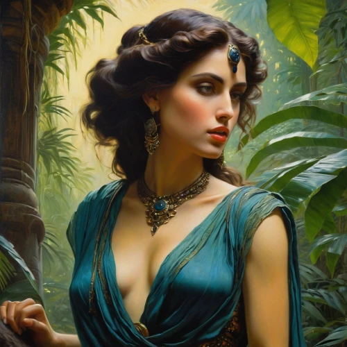 emile vernon,godward,art deco woman,inara,hildebrandt,eldena,cleopatra,orientalist,tretchikoff,esmeralda,fantasy portrait,rubaiyat,inanna,jasmine,fantasy art,maenad,circe,persia,sigyn,struzan,Art,Classical Oil Painting,Classical Oil Painting 42