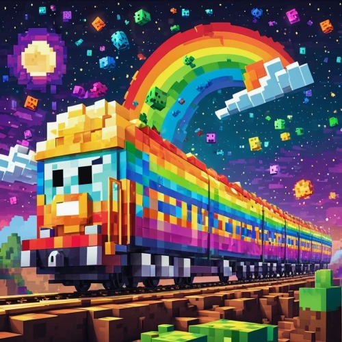 tetris,pixel art,spaceliner,block train,arkanoid,rainbow background,blokus,katamari,rainbow world map,pepperberg,nyan,train car,rainbo,merchant train,the train,rainbow bridge,pixel cube,rainbow pattern,zittrain,space invaders,Unique,Pixel,Pixel 03