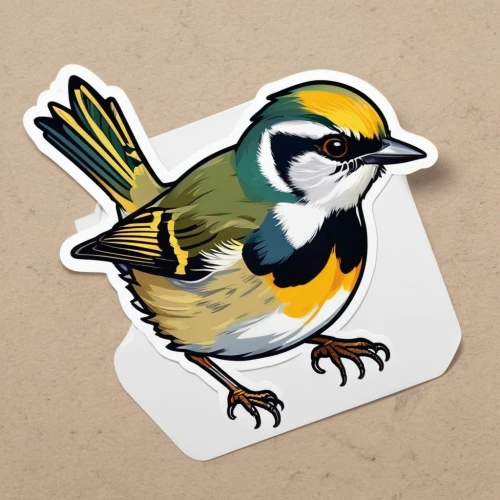 common firecrest,bananaquit,bird png,bird illustration,bird drawing,waxeye,bird painting,clipart sticker,huebler,bushshrikes,aracama,thornbills,passerine bird,seidensticker,vogelgesang,pajaro,sportsticker,whitelocke,finch bird yellow,little wattle-bird,Unique,Design,Sticker