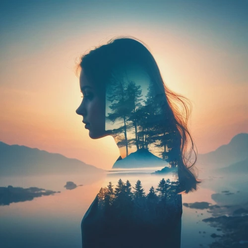 double exposure,mystical portrait of a girl,girl with tree,woman silhouette,ampt,photomanipulation,photo manipulation,multiple exposure,parallel worlds,nature and man,perceiving,woman thinking,rumination,reflect,reflectional,distant vision,conceptual photography,empath,foresees,reflects,Photography,Artistic Photography,Artistic Photography 07