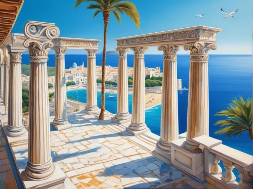 doric columns,greek temple,roman columns,zappeion,grecian,laodicea,leptis,pillars,greece,caesonia,hellenic,grecia,ephesus,caesars,columns,neoclassical,house with caryatids,temple of poseidon,greek island,colonnades,Art,Artistic Painting,Artistic Painting 05