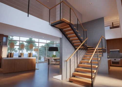 interior modern design,lofts,luxury home interior,wooden stair railing,modern kitchen interior,penthouses,loft,contemporary decor,modern decor,outside staircase,modern kitchen,steel stairs,staircase,modern house,home interior,staircases,interior design,wooden stairs,winding staircase,hallway space,Photography,General,Realistic