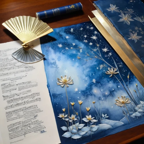 musical paper,paper scroll,motifs of blue stars,song book,ketubah,gold foil art,music sheets,bookmark with flowers,hymn book,book wallpaper,parchment,sheet of music,calligrapher,sheet music,music book,poems,songbook,manuscripts,calligraphers,voyager golden record,Unique,Design,Blueprint