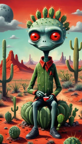 sleestak,rango,cactus,peyote,cactus digital background,sulei,martians,cacti,martian,cactuses,sonoran,saguaros,lacosta,alien planet,aztecas,cactus apples,desierto,mekon,dutchman's-pipe cactus,huerta,Illustration,Abstract Fantasy,Abstract Fantasy 01