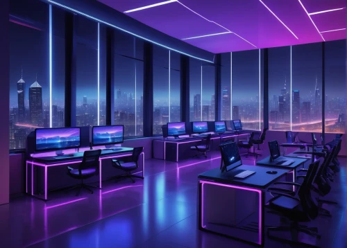 computer room,cybercafes,cybercity,cyberscene,cyberport,the server room,nightclub,cybertown,cyberworld,cyberpunk,cyberspace,computacenter,clubcorp,modern office,cyberia,blur office background,neon human resources,neon light,neon lights,cyber,Illustration,Realistic Fantasy,Realistic Fantasy 06