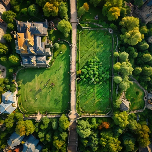 soccer field,urban park,playing field,green space,tilt shift,bird's eye view,aerial shot,drone shot,bird's-eye view,birdview,green lawn,from above,tiny world,baseball field,baseball diamond,aerial landscape,view from above,football field,aerial,central park,Photography,General,Fantasy