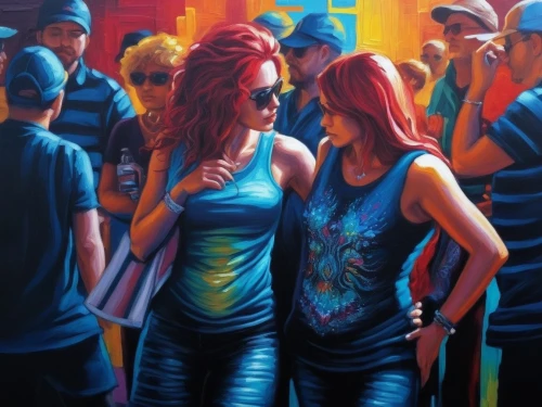 welin,jasinski,donsky,redheads,adnate,two girls,wlw,struzan,oil painting on canvas,mousseau,revellers,art painting,street artists,popular art,paschke,festivalgoers,sapphic,peintre,grafite,amantes,Illustration,Realistic Fantasy,Realistic Fantasy 25