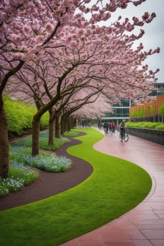 cherry blossom tree-lined avenue,japanese cherry trees,sakura trees,the cherry blossoms,cherry trees,blooming trees,flowering trees,cherry blossoms,cherry blossom festival,ohsu,cherry blossom tree,blossom tree,tree lined path,cherry blossom in the rain,sakura tree,takato cherry blossoms,japanese cherry blossoms,spring blossoms,cherry blossom,japanese sakura background,Illustration,American Style,American Style 08