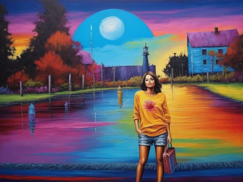 dubbeldam,oil painting on canvas,welin,art painting,peintre,girl walking away,oil painting,couleurs,dream art,peinture,mostovoy,streetart,street art,girl on the river,grafite,toucouleur,italian painter,lachapelle,girl in a long,artiste,Illustration,Realistic Fantasy,Realistic Fantasy 25